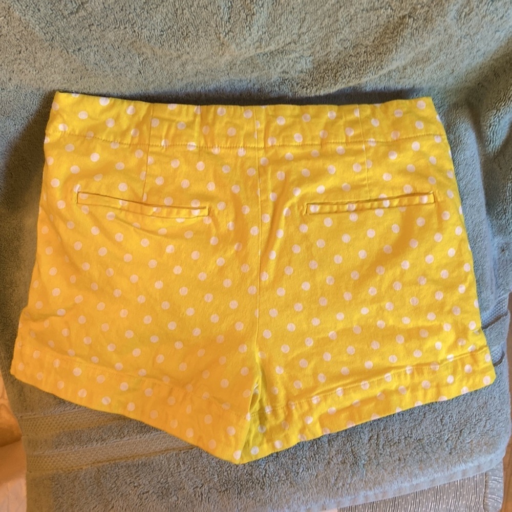 Yellow lined shorts with white dots size small - Picture 2 of 10